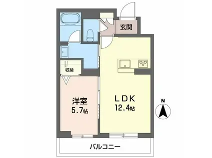 ティターニア(1LDK/3階)の間取り写真