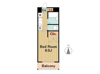ラグレー井上(1K/3階)の間取り写真