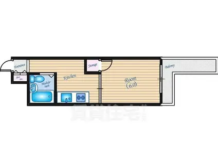 平野町中央ビル(1K/6階)の間取り写真