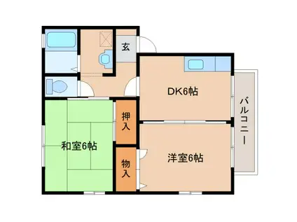 サクラハイツ(2DK/1階)の間取り写真