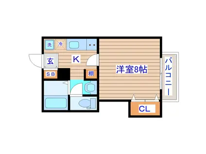 アスコット保春院(1K/1階)の間取り写真