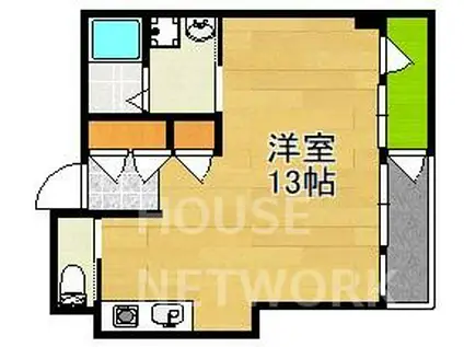 古2都COCOTTE(ワンルーム/1階)の間取り写真