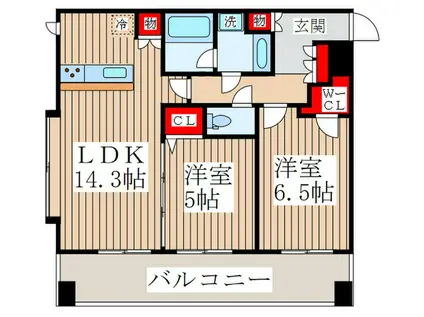 PLAZA HOUSE(2LDK/7階)の間取り写真