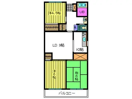 エームマンション(3LDK/5階)の間取り写真