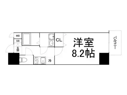 Y&RINO RESIDEN(1K/8階)の間取り写真