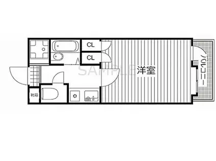 ステラ天神南(1K/6階)の間取り写真