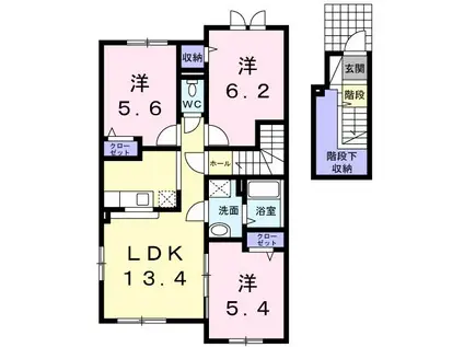 プリモ パラッツォ(3LDK/2階)の間取り写真