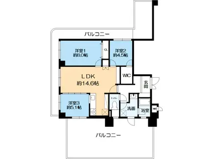 アダージオ東灘(3LDK/6階)の間取り写真