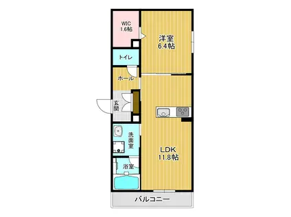 セルディーナ(1LDK/3階)の間取り写真