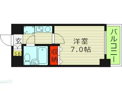 エスリード森ノ宮第2(1K/9階)の間取り写真