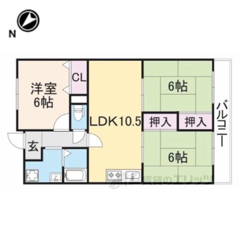 パークサイドスクエア(3LDK/5階)の間取り写真