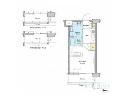 プラウドフラット中野(1K/3階)の間取り写真
