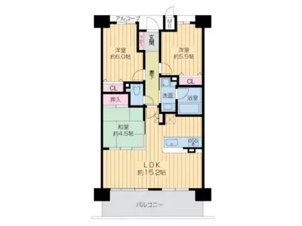 KDXレジデンス守口(3LDK/3階)の間取り写真