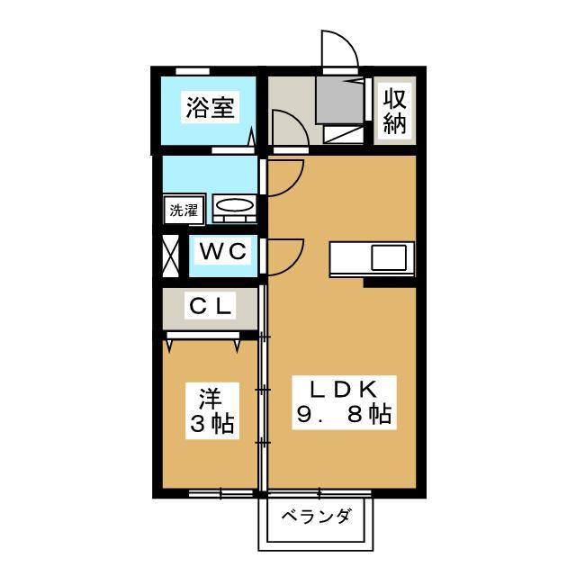 アコール・T A棟(1LDK/1階)の間取り写真