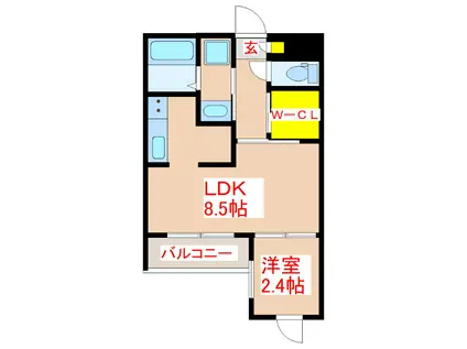 GOLDEN CAPITAL(1LDK/1階)の間取り写真