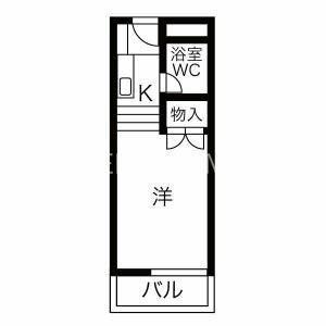 ペパーミントハウス(1K/2階)の間取り写真
