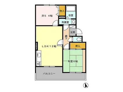 エスポワール東大和(2LDK/1階)の間取り写真