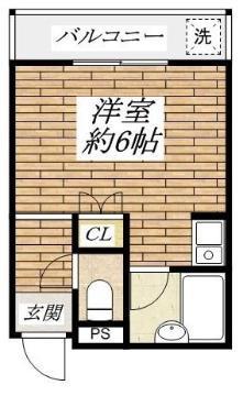 エレガントマンション(1K/1階)の間取り写真