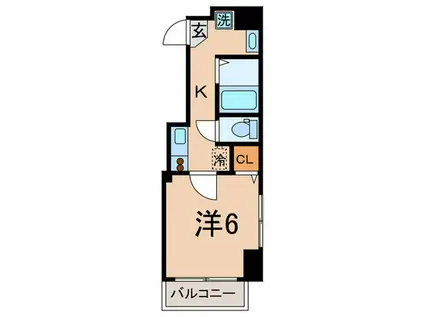 アーバンライフ大井町(1K/6階)の間取り写真