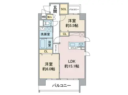 リアン平塚ビル(2LDK/3階)の間取り写真
