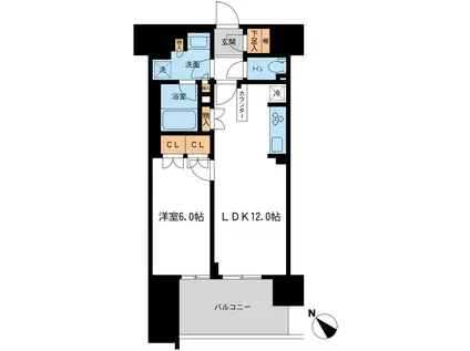 ブレス宮崎台(1LDK/7階)の間取り写真