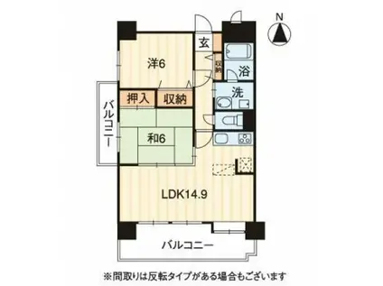 ジュピター(2LDK/5階)の間取り写真