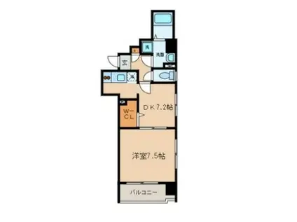 RADIANT IWAIDA レディアント イワイダ(1DK/8階)の間取り写真