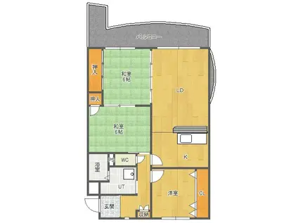 カルム千里山土井(3LDK/3階)の間取り写真