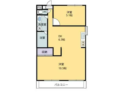 幸マンション(1LDK/2階)の間取り写真