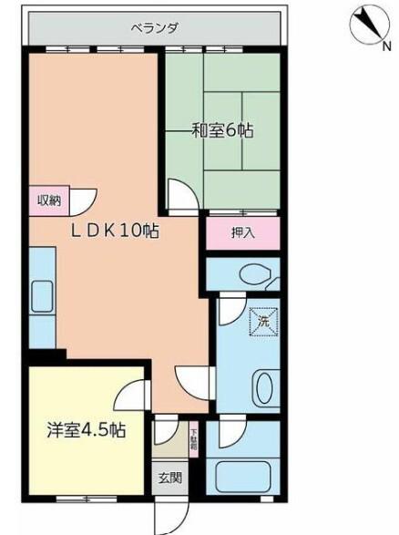 マリンハイツ1号館(2LDK/7階)の間取り写真