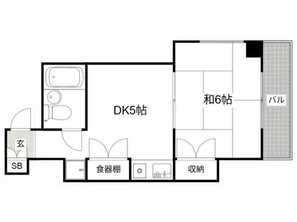 ジュネス姫路I(1DK/4階)の間取り写真