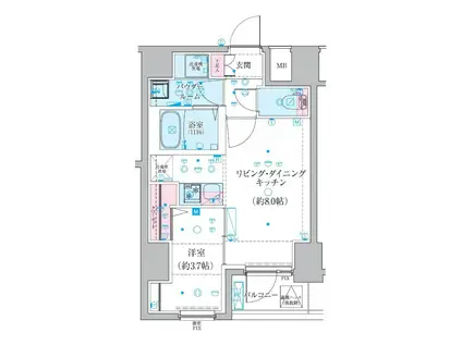 ジェノヴィア椎名町(1LDK/5階)の間取り写真