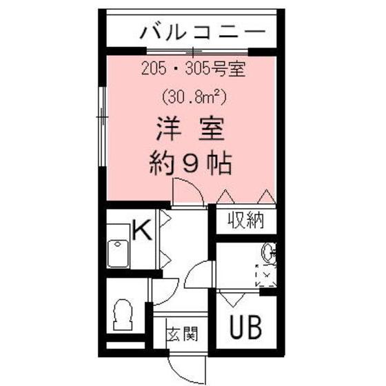 エザンス(1K/3階)の間取り写真