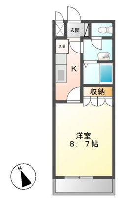 ANGELI QUE(1K/1階)の間取り写真