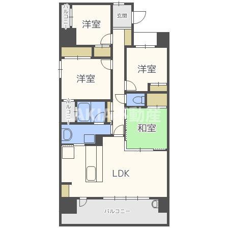 レジディア都島II(4LDK/14階)の間取り写真