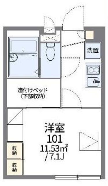 レオパレスシェル弐番館(1K/2階)の間取り写真
