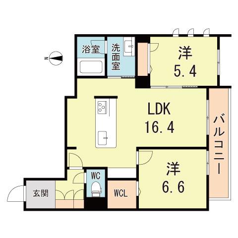 レジデンス大庄(2LDK/2階)の間取り写真