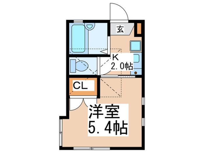 プランドール中山(1K/2階)の間取り写真