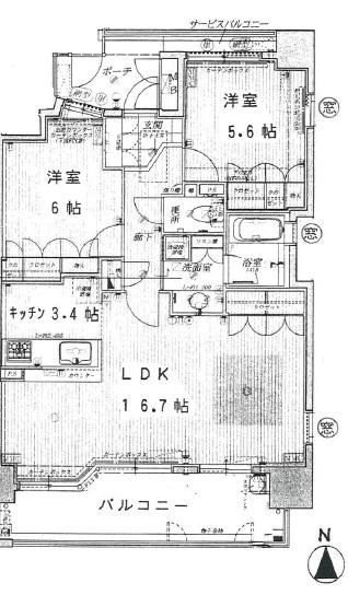 センティア中之島南(2LDK/8階)の間取り写真