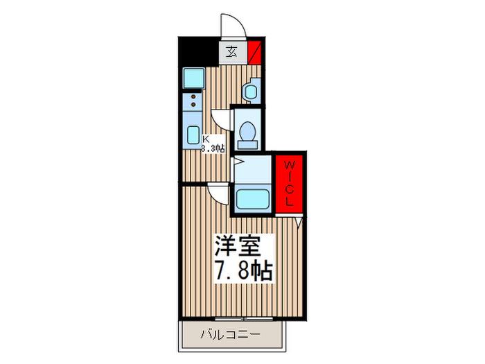 メゾンポラリス(1K/1階)の間取り写真