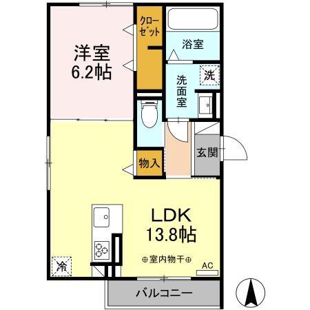 MAISON DE LUMIERE(1LDK/2階)の間取り写真