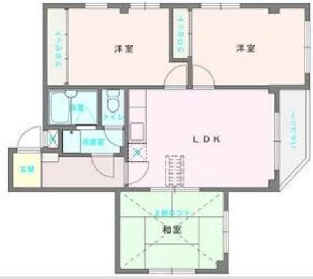 スカイラークタウン弐号館(3LDK/2階)の間取り写真