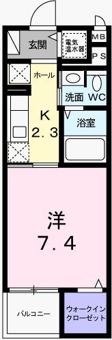 ブリーズコート城北(1K/4階)の間取り写真