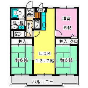 ロイヤルハイツ博多南(3LDK/3階)の間取り写真