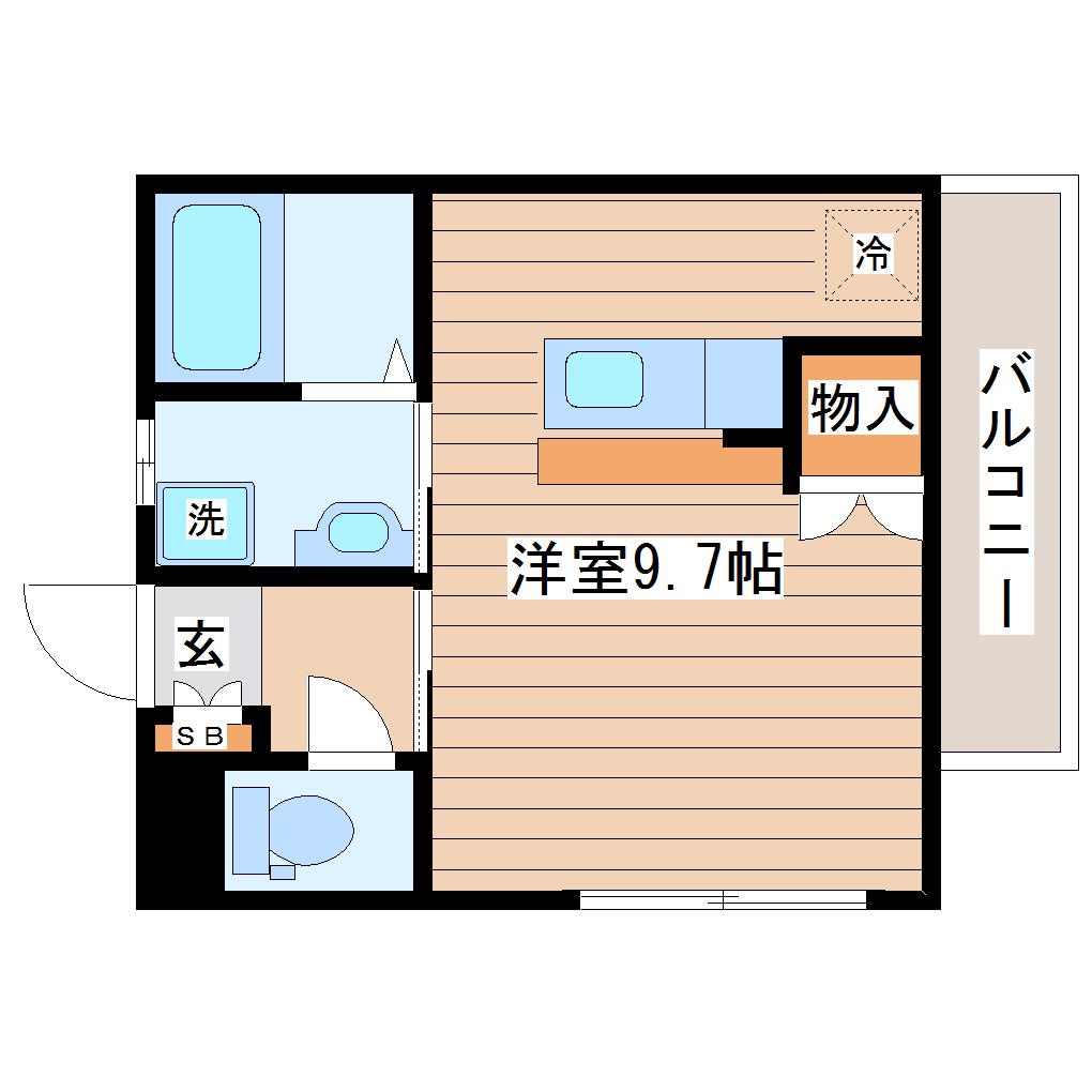 サニープレイス向山(ワンルーム/1階)の間取り写真