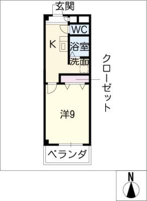 ラフィーネシャラ(1K/1階)の間取り写真