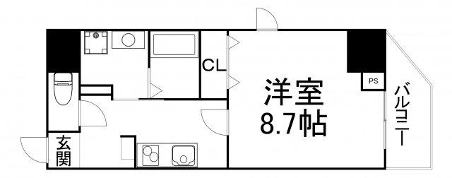 GRANPINO内淡路(1K/7階)の間取り写真