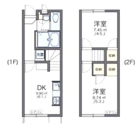 レオパレスそれいゆ北本町(2DK/1階)の間取り写真