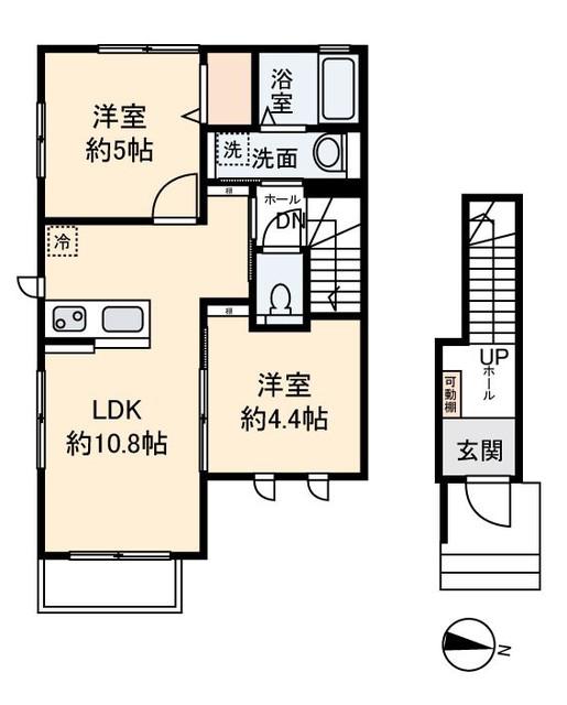 サンシャイン1(2LDK/2階)の間取り写真