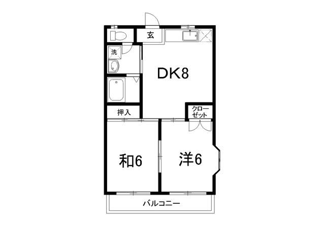 ハイツM1(2DK/2階)の間取り写真